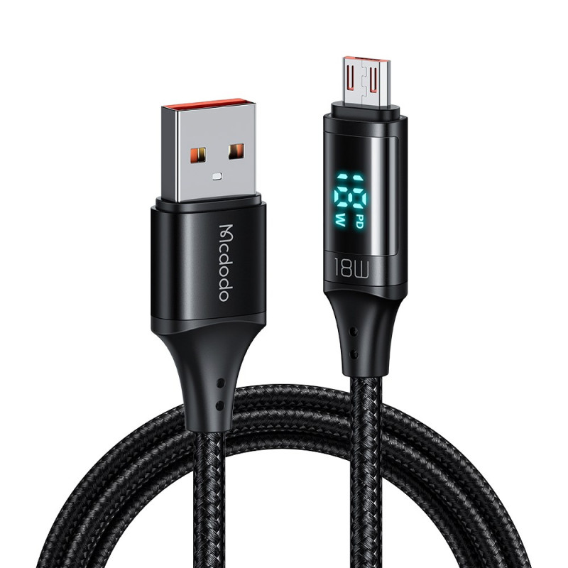 USB A to Micro USB 3A cable with LED Display 1.2m MCDODO