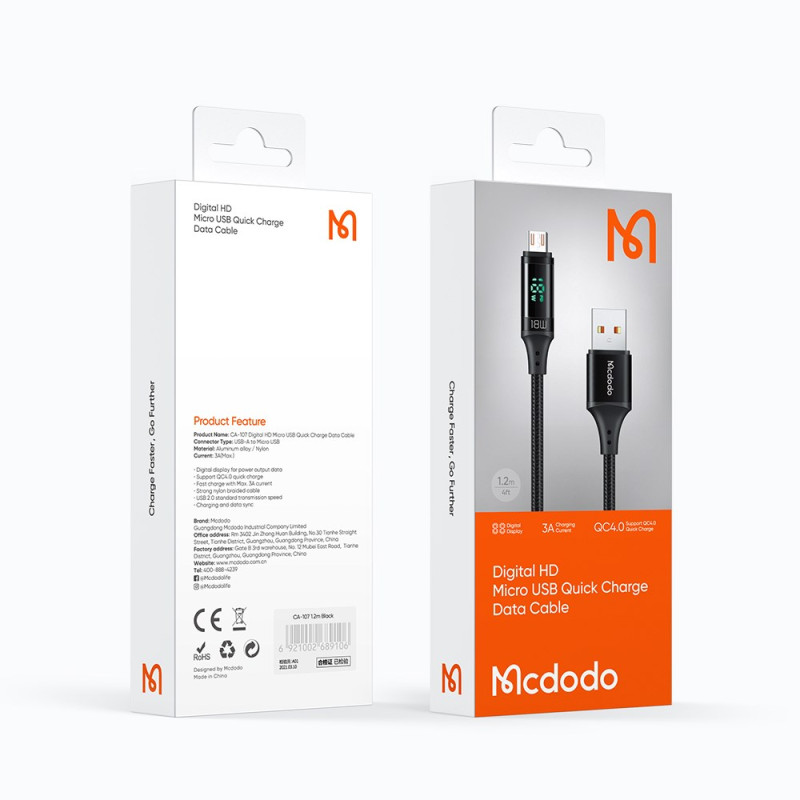 Chargeur de Voiture à Double Port USB + Adaptateur Type-C avec Affichage  Numérique LED MCDODO - Dealy