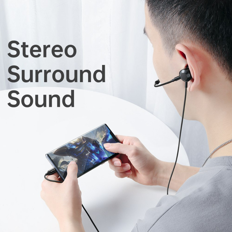 Écouteurs USB C, Ecouteur USB C Magnétiques Stéréo Filaire Écouteur Type C  avec Microphone pour Samsung