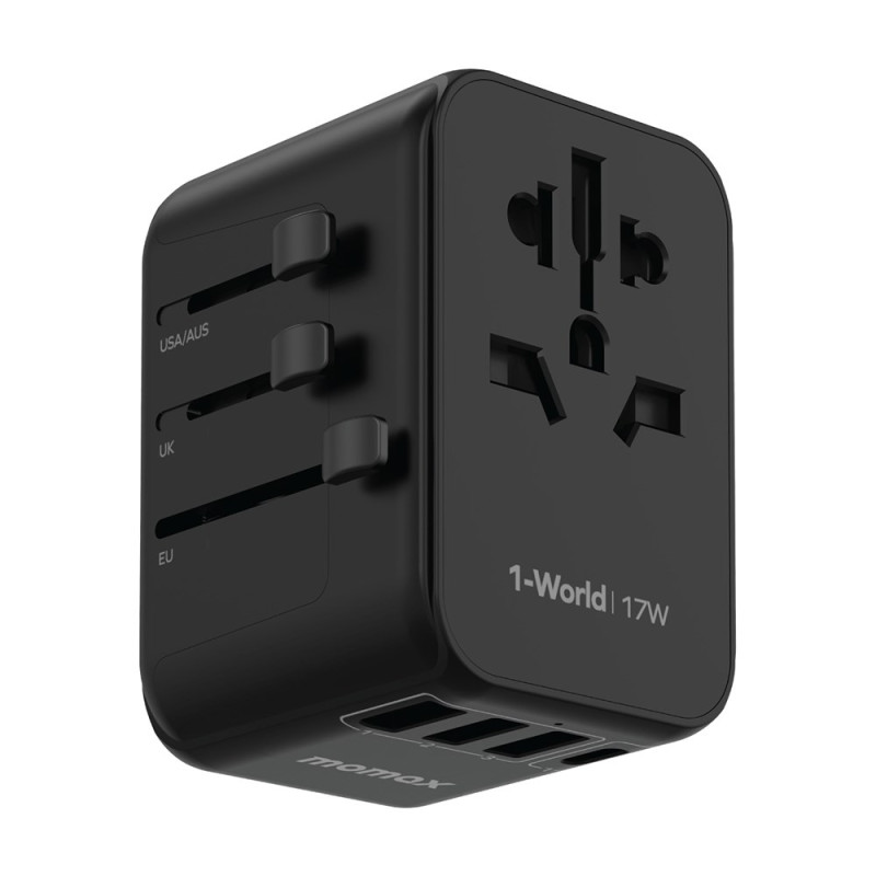MOMAX 4-Port Wall Charger + Travel Adapter