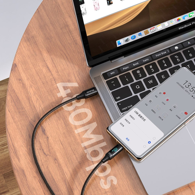 Chargeur de Voiture à Double Port USB + Adaptateur Type-C avec Affichage  Numérique LED MCDODO - Dealy