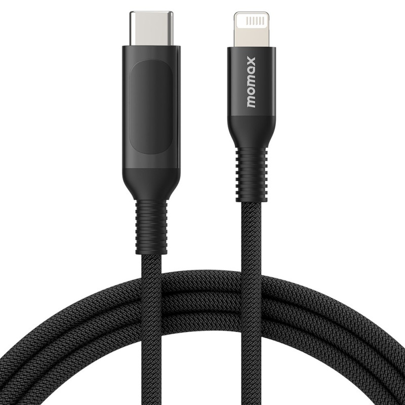 Rapid Charging Cable with USB-C Digital Display to iP MOMAX