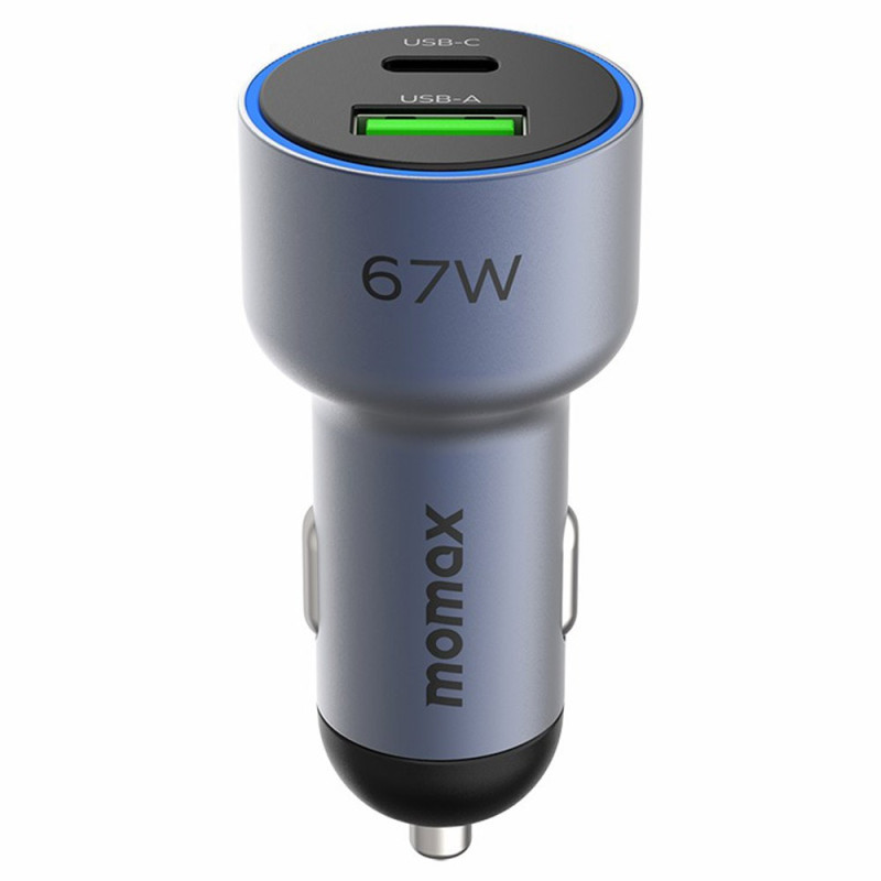 MOMAX Dual USB+Type-C Car Charger