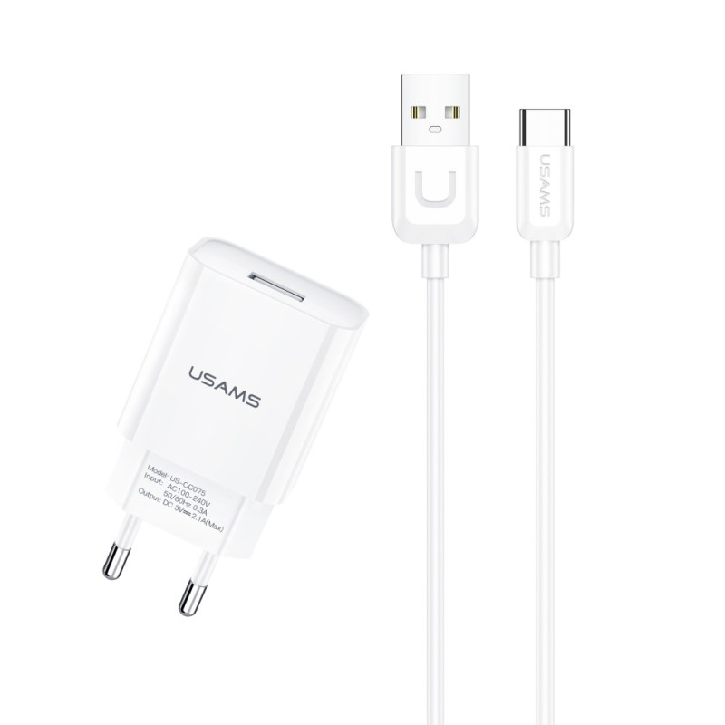 USAMS Quick Charge Wall Charger and USAMS Type-C Cable
