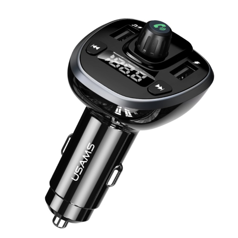 FM Dual USB Car Charger with USAMS Digital Display