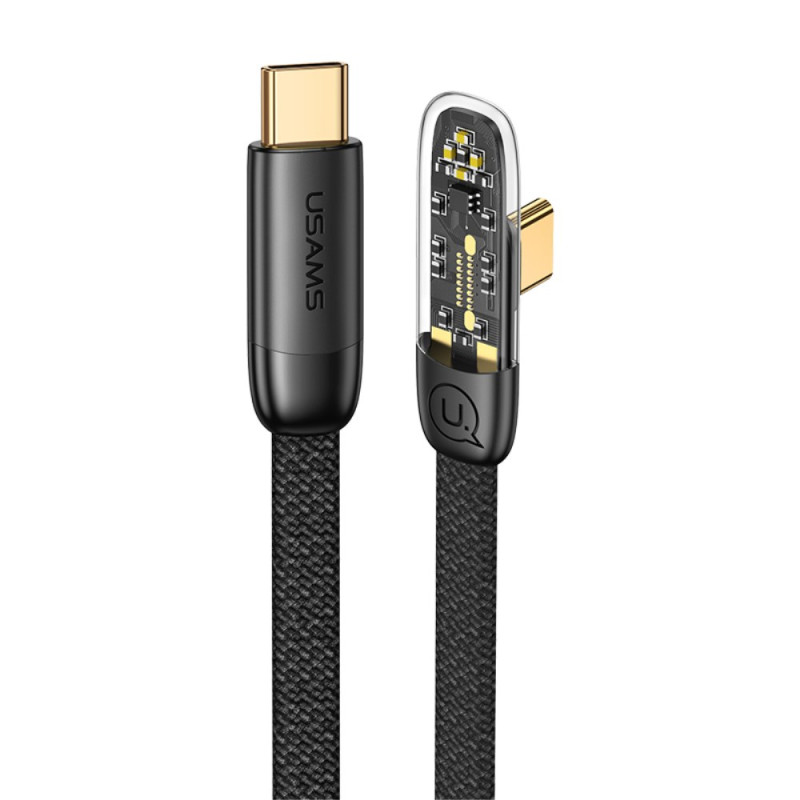 Type-C to Type-C 2m Transparent Quick Charge Cable Iceflake Series USAMS