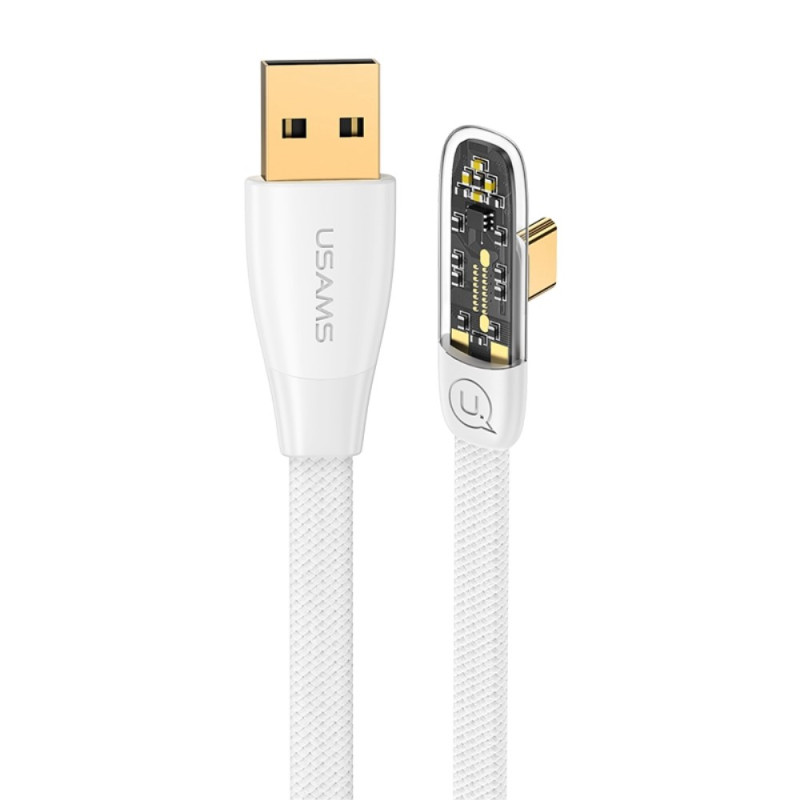 1.2m Type-C Transparent Quick Charge Data Cable Iceflake USAMS Series