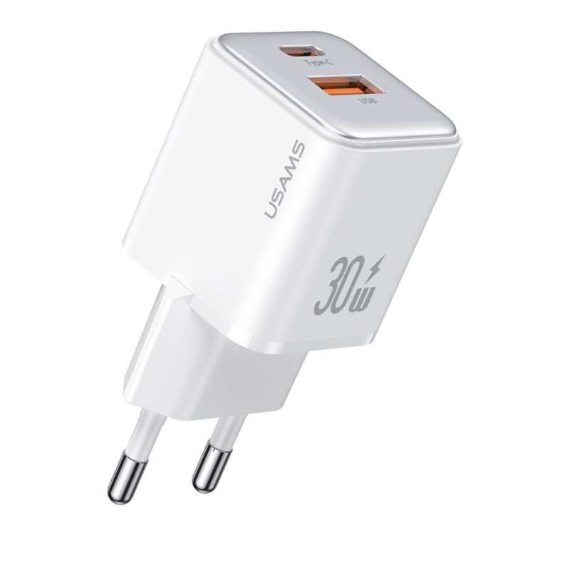 30W Adapter Charger with Dual Type-C+USB-A Port USAMS