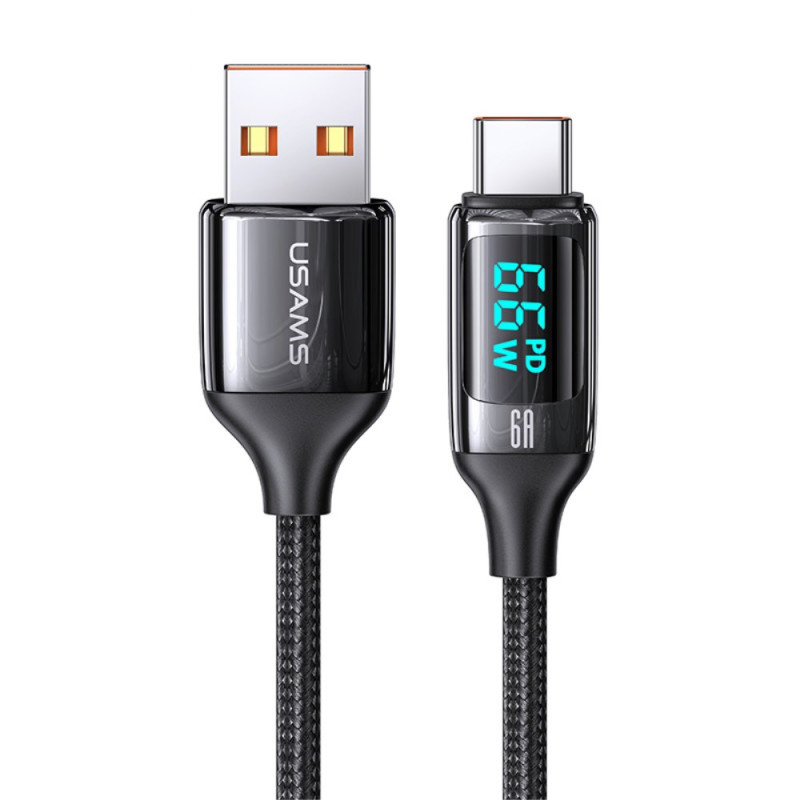 USAMS 1.2m Type-C Digital Display Fast Charging Cable