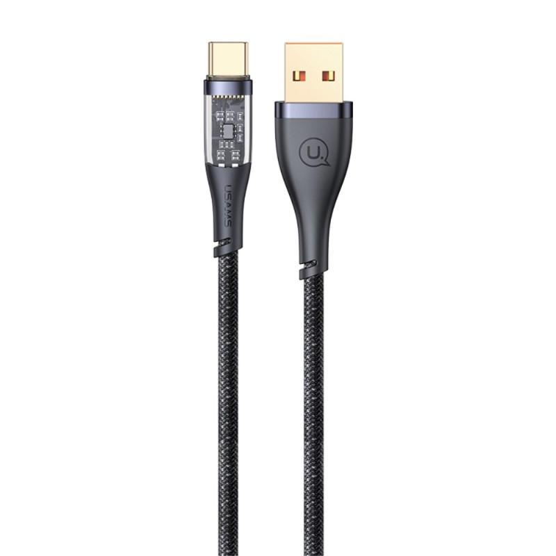 Transparent Data Cable with 66W Type-C Quick Charge, 1.2m Icy USAMS Series
