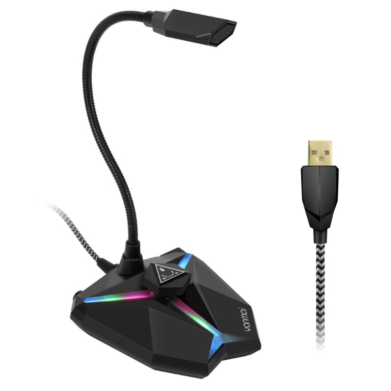 Desktop Microphone with RGB Light for Gaming and Live Streaming YANMAI