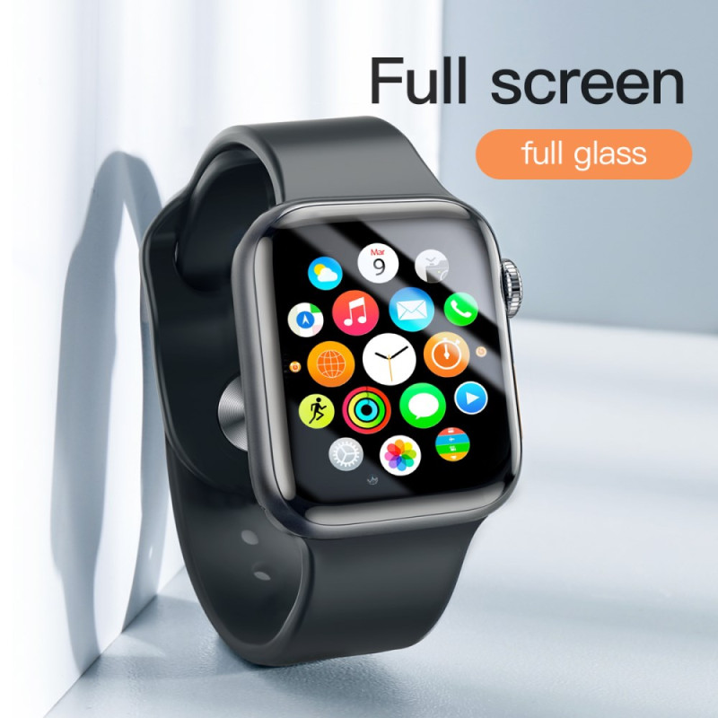 Protection en Verre Tremp Int grale pour cran Apple Watch Series