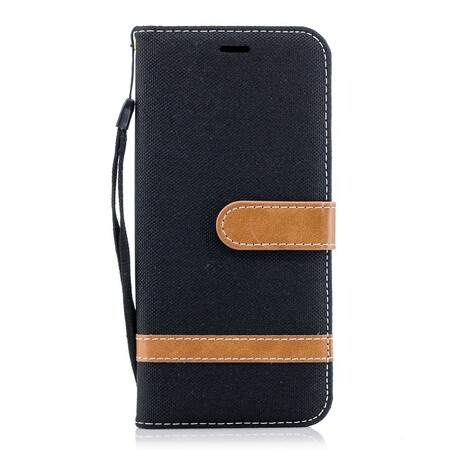 Samsung Galaxy S9 Case Fabric and Leather Effect with Strap