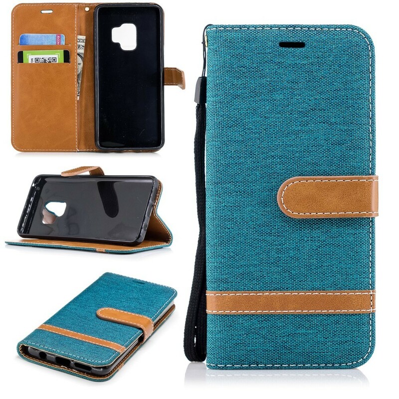 Samsung Galaxy S9 Case Fabric and Leather Effect with Strap Samsung Galaxy S9 Case Fabric and Leather Effect with Strap