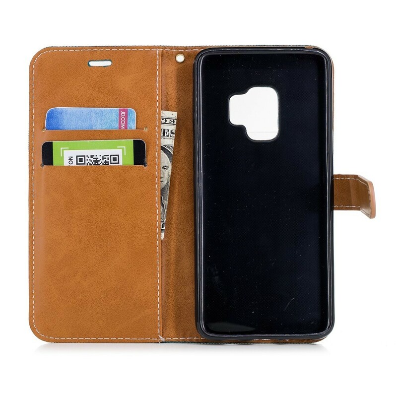 Samsung Galaxy S9 Case Fabric and Leather Effect with Strap Samsung Galaxy S9 Case Fabric and Leather Effect with Strap