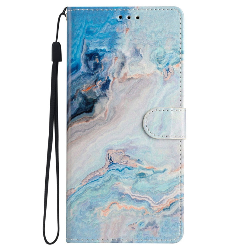 Samsung Galaxy S24 Plus 5G Case Marble Blue with Strap