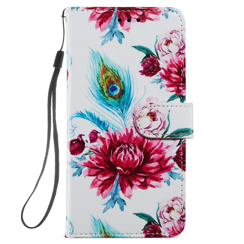 Samsung Galaxy S24 Plus 5G Peacock Flower Strap Case