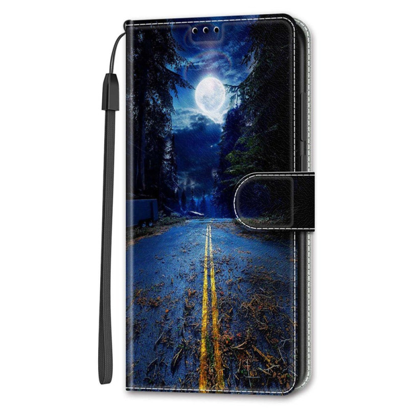 Samsung Galaxy S24 Plus 5G Night Road and Moon Strap Case