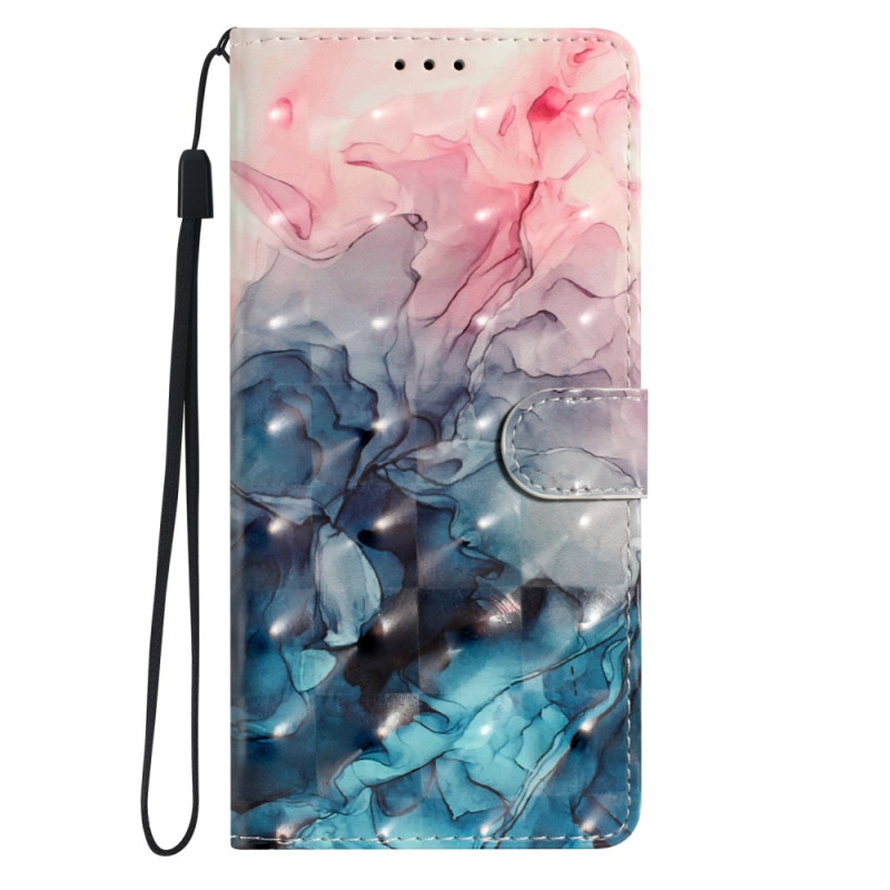 Samsung Galaxy A25 5G Pink and Blue Marble Strap Case