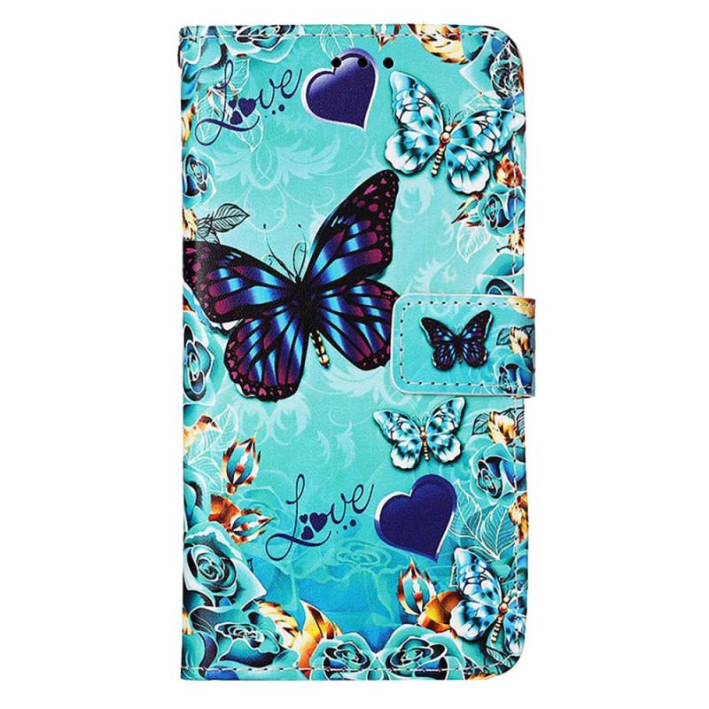 Samsung Galaxy A25 5G Butterfly and Hearts Strap Case