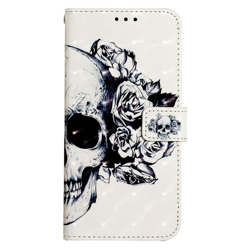 Samsung Galaxy A25 5G Flower Skull Strap Case