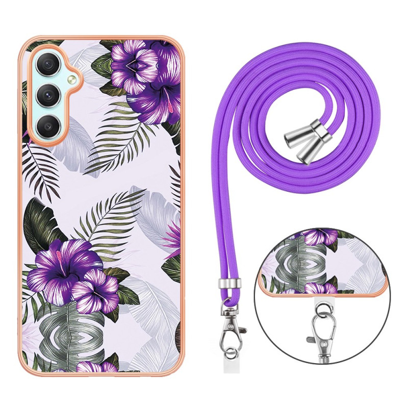 Samsung Galaxy A25 5G String Case Purple Flowers