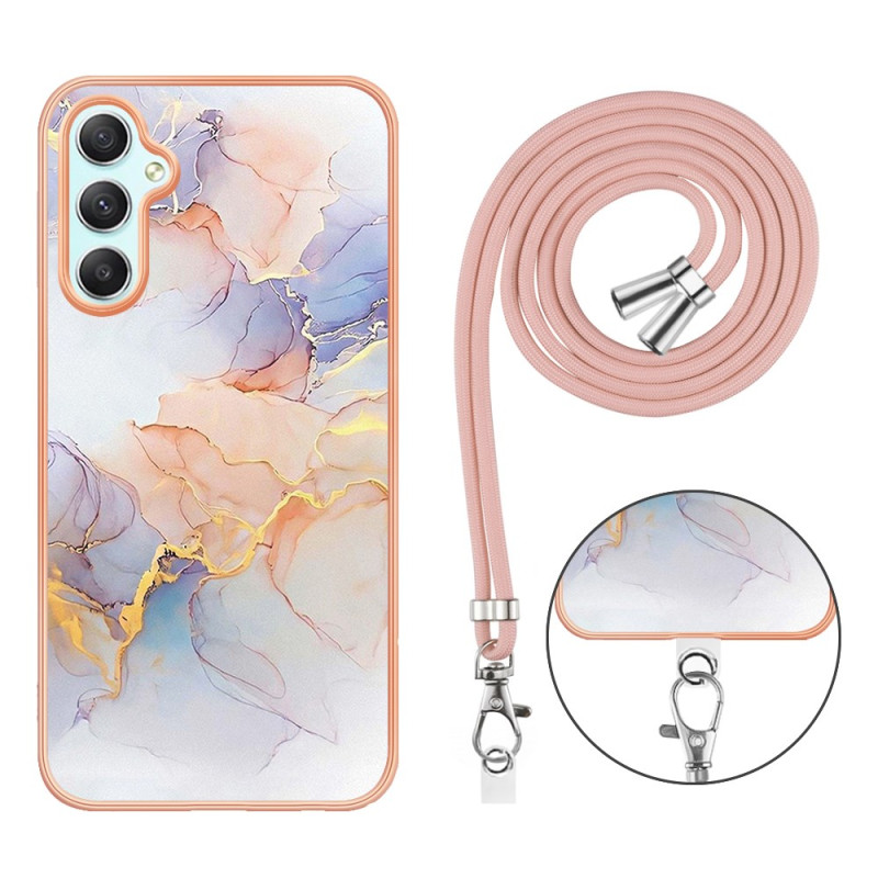 Samsung Galaxy A25 5G Milky Way Marble Drawstring Cover White