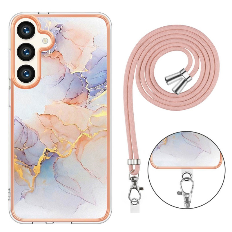 Samsung Galaxy S24 Plus 5G Milky Way Marble Drawstring Cover White