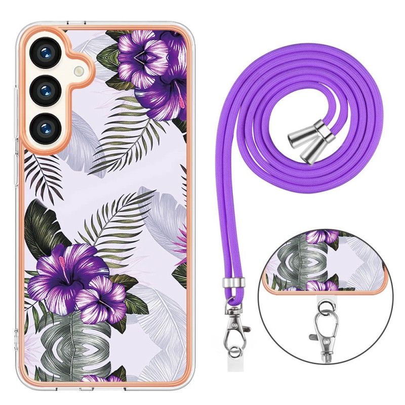 Samsung Galaxy S24 Plus 5G String Cover Purple Flowers