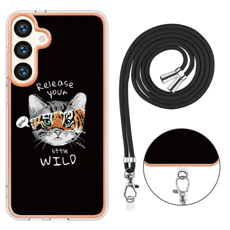 Samsung Galaxy S24 Plus 5G Cat and Tiger Drawstring Cover
