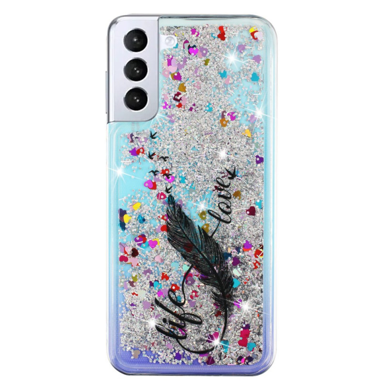 Samsung Galaxy S24 Plus 5G Liquid Glitter & Feathers Case