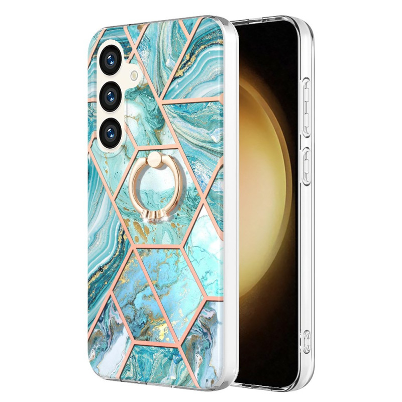 Samsung Galaxy S24 Plus 5G Case Geometric Marble Ring Stand