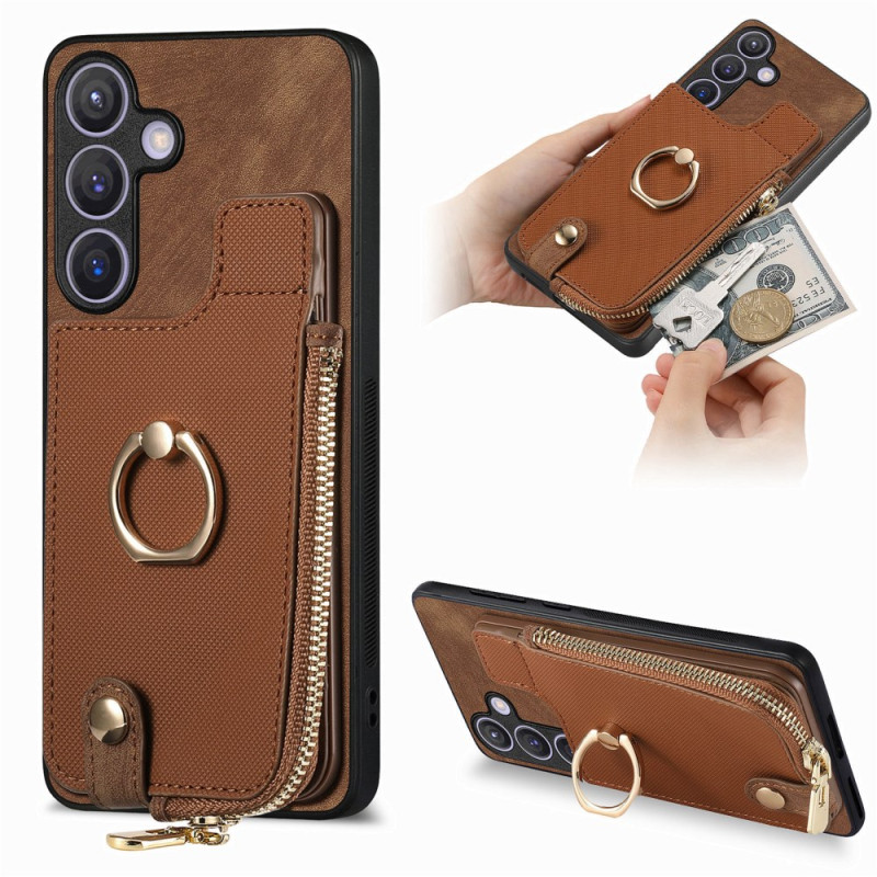 Case for Samsung Galaxy S24 Plus 5G with Zipped Card Holder and Stand