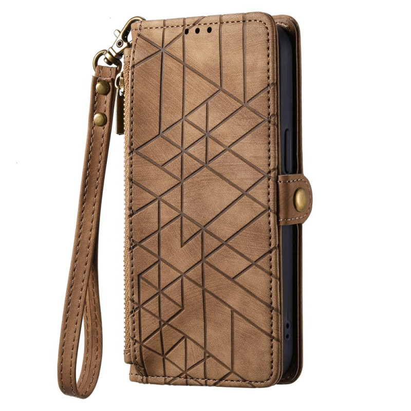 Samsung Galaxy S24 Plus Case with Geometric Pattern and Wallet