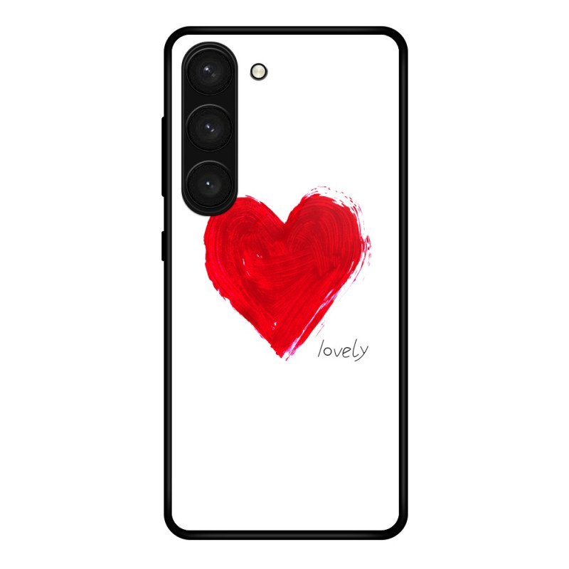 Samsung Galaxy S24 Plus 5G Hard Cover Glass Heart Red