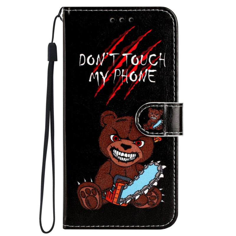 Samsung Galaxy S24 Ultra 5G Bear Case Don't Touch my Phone with Lanyard