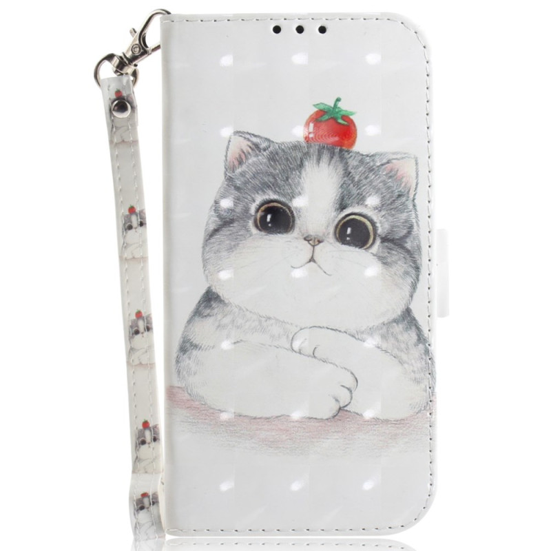 Case Samsung Galaxy S24 Ultra 5G Cat and Strawberry with Lanyard