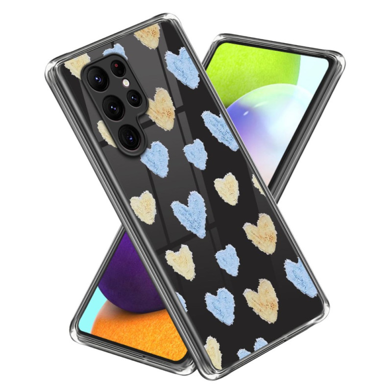 Samsung Galaxy S24 Ultra 5G Case Yellow and Blue Hearts