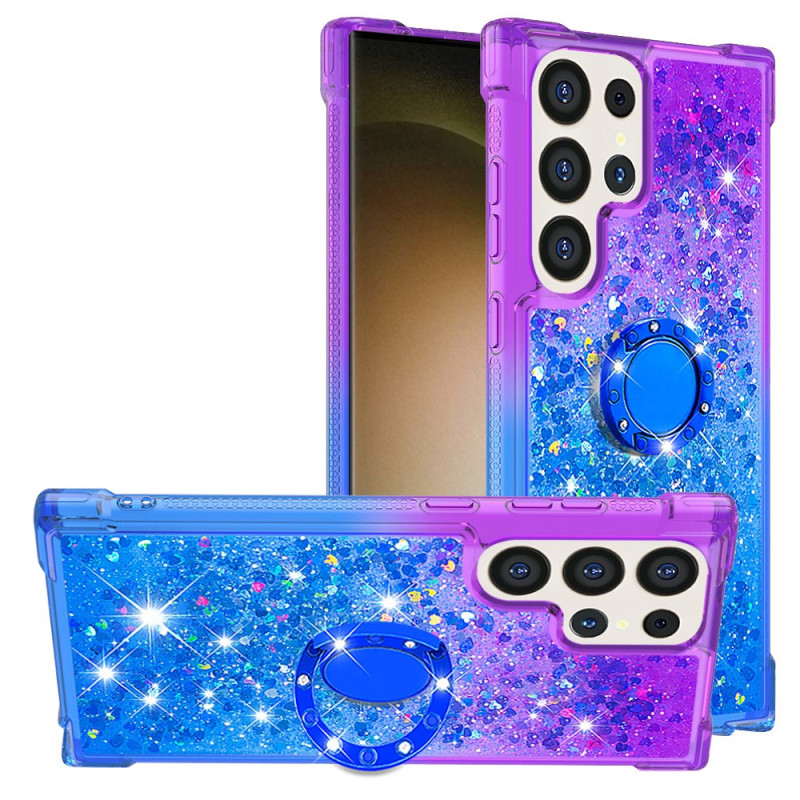 Samsung Galaxy S24 Ultra 5G Gradient Glitter Case with Support Ring