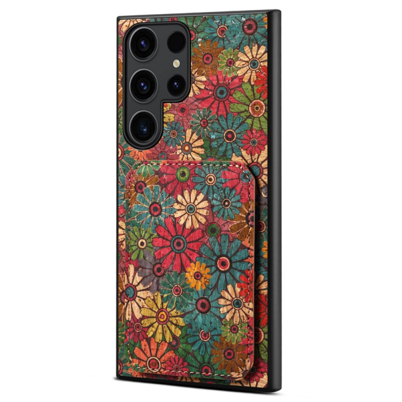 Samsung Galaxy S24 Ultra 5G Case with Floral Card Holder