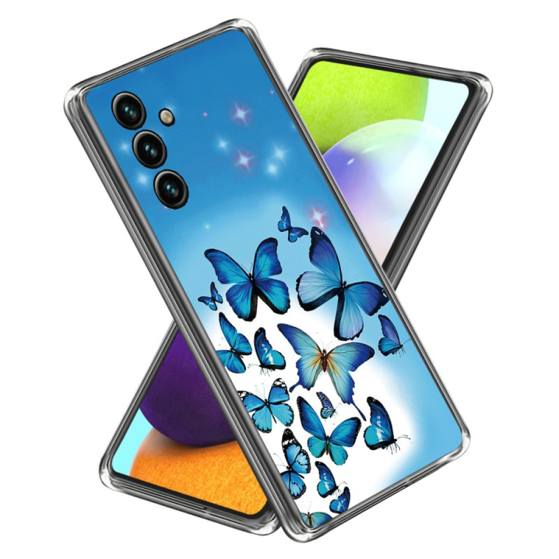 Samsung Galaxy A25 5G Blue Butterflies in Flight Case