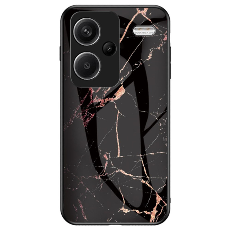 Xiaomi Redmi Note 13 Pro Plus 5G Black and Gold Marble Tempered Glass Case