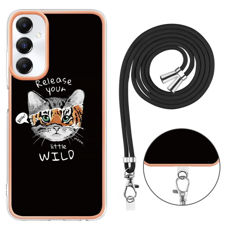 Samsung Galaxy A05s Tiger and Cat Drawstring Cover