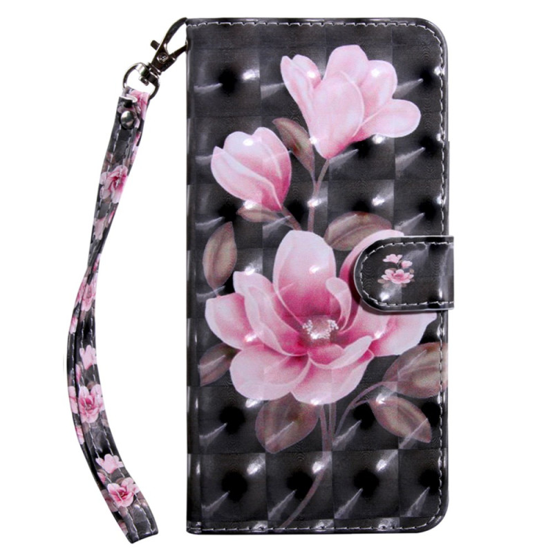 Honor Magic 5 Lite 5G / X9a Pink Flower Strap Case