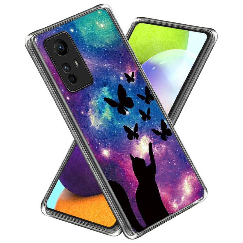 Xiaomi Redmi Note 12S Case Cat and Butterflies