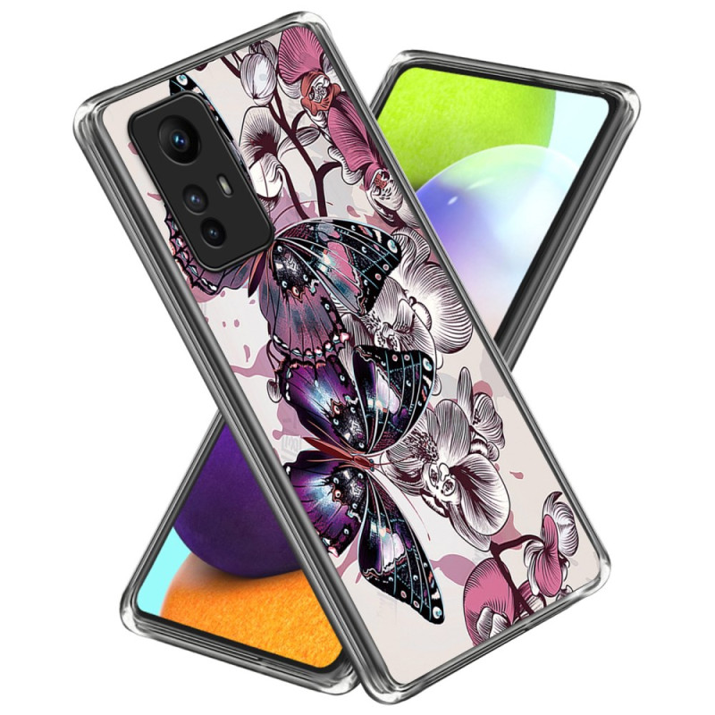 Xiaomi Redmi Note 12S Case Purple Butterflies