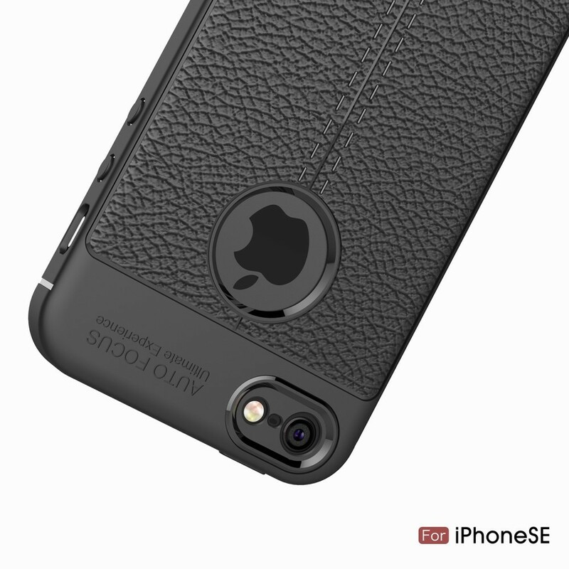 Leather effect iPhone SE/5/5S case Lychee Double Line