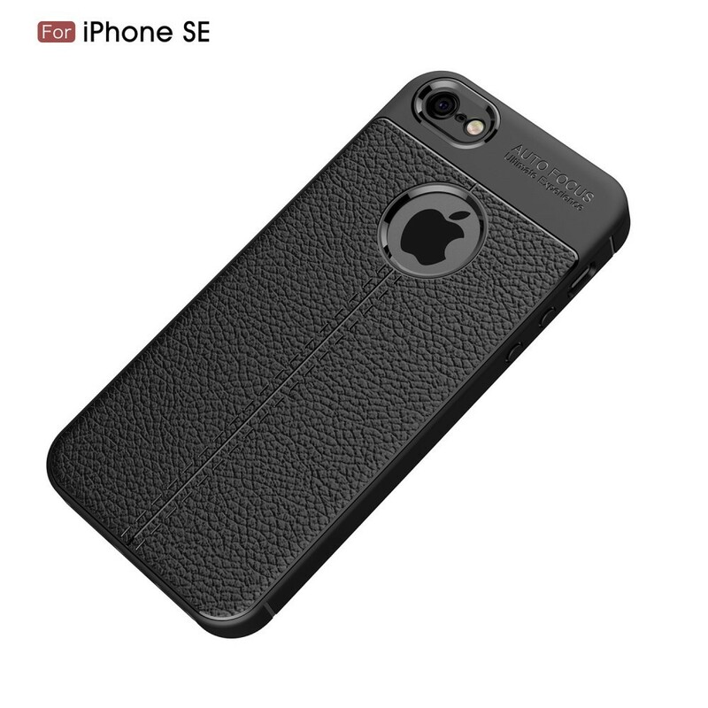 Leather effect iPhone SE/5/5S case Lychee Double Line