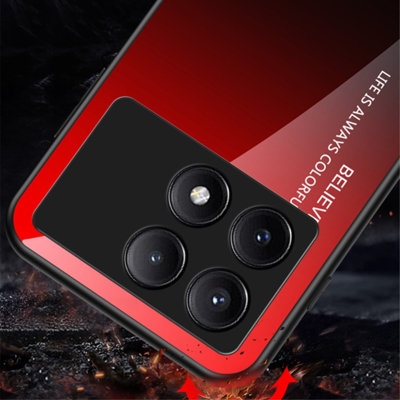 Gradient Color Tempered Glass + PC + TPU Shell for Xiaomi Redmi 9 -  Red/Black Wholesale