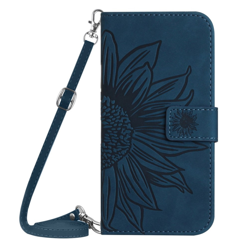 Honor Magic 6 Lite Sunflower Print Case with Shoulder Strap